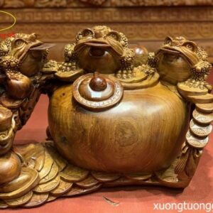 Tượng Tam Cóc Chấn Chum Tiền Gỗ Hương