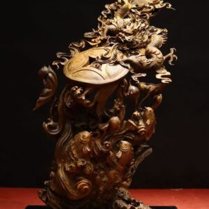 Tượng Cá Chép Rồng Gỗ Bách Xanh
