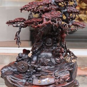 Tượng Di Lặc Ngũ Tiểu Ngồi Tùng Gỗ Trắc