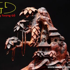 Nhất tâm bái Phật gỗ trắc.