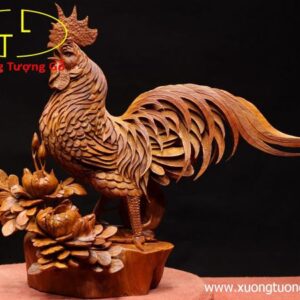 Gà trống hoa phù dung gỗ hương