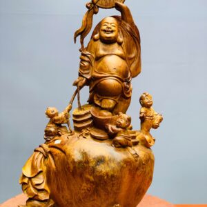 Di Lặc tam tiểu đứng bao tiền nu hương