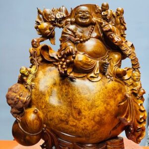 Di lặc vác đào ngồi bao nu hương.