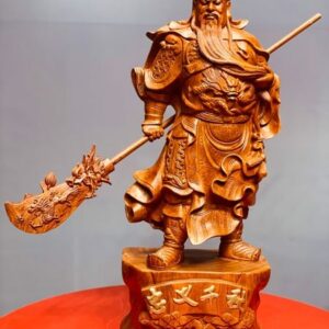 Quan Công xách đao vuốt râu cao 70 hương đá.
