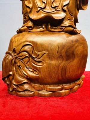 Di Lạc Đứng Bao Tiền Gỗ Hương