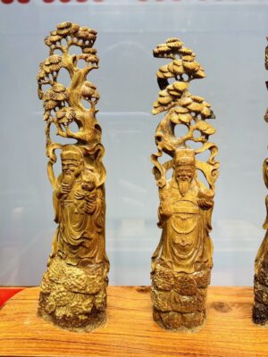 Tam Đa Phúc Lộc Thọ Đứng Tùng Gỗ Hoàng Đàn