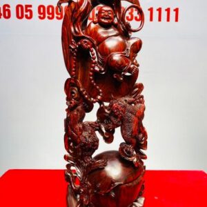 Di Lạc Ngự Nguyệt Song Tỳ Hưu Gỗ Tử Đàn