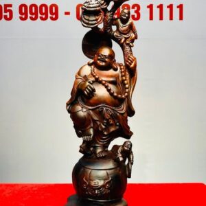 Di Lạc Nhị Tiểu Vác Nấm Linh Chi Đứng Trống Gỗ Trắc