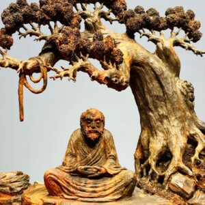 Đạt Ma Ngồi Thiền Dưới Cây Tùng Gỗ Trắc