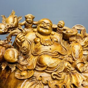 Di Lạc Ngũ Tiểu Nhất Nghê Ngồi Bao Tiền Gỗ Nu Ngọc Am