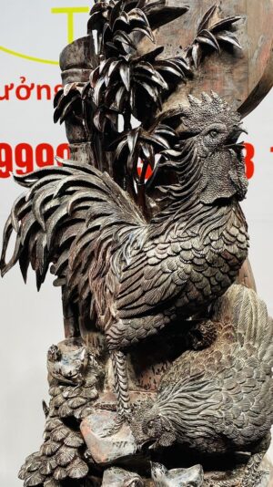 Gia Đình Gà Tứ Quý Bốn Mùa Gỗ Tử Đàn