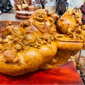 Di Lạc Tam Tiểu Ngồi Bao Tiền Gỗ Nu Hương