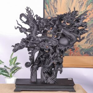 Nhất Long Vờn Ngọc Gỗ Mun Sừng Khánh Hoà