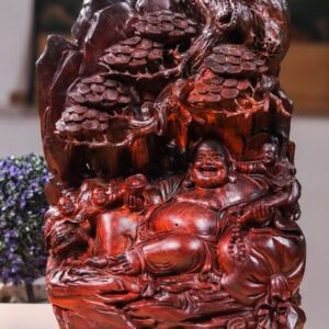 Di Lạc Tam Tiểu Ngồi Bao Tiền Gỗ Trắc